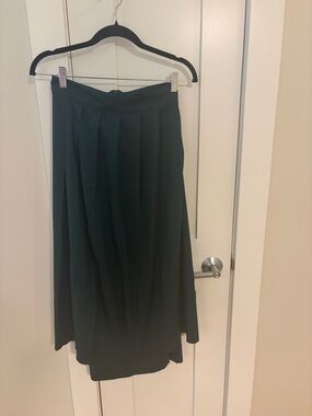 SHEIN Forest Green Pleated Midi Skirt